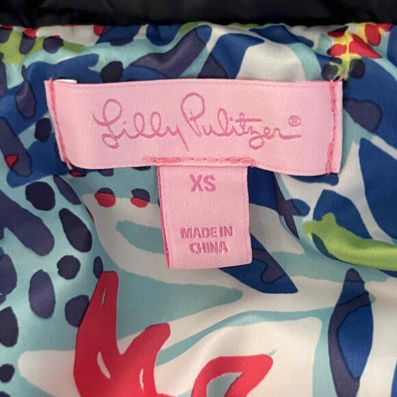 Lilly Pullitzer Allie Packable Midnight Puffer Down Feather Filled Vest XS - Picture 8 of 8